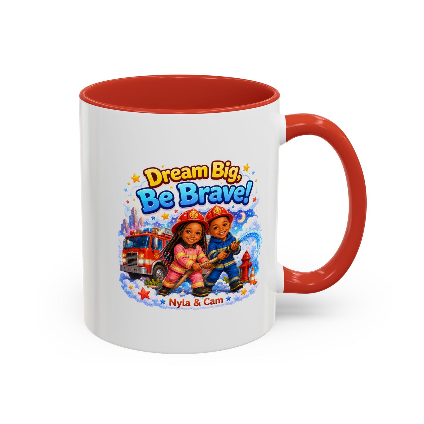 Dream Big Be Brave! Firefighter Kids Mug | Accent Coffee Mug