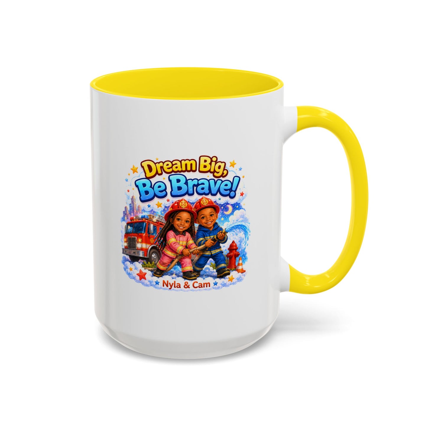 Dream Big Be Brave! Firefighter Kids Mug | Accent Coffee Mug