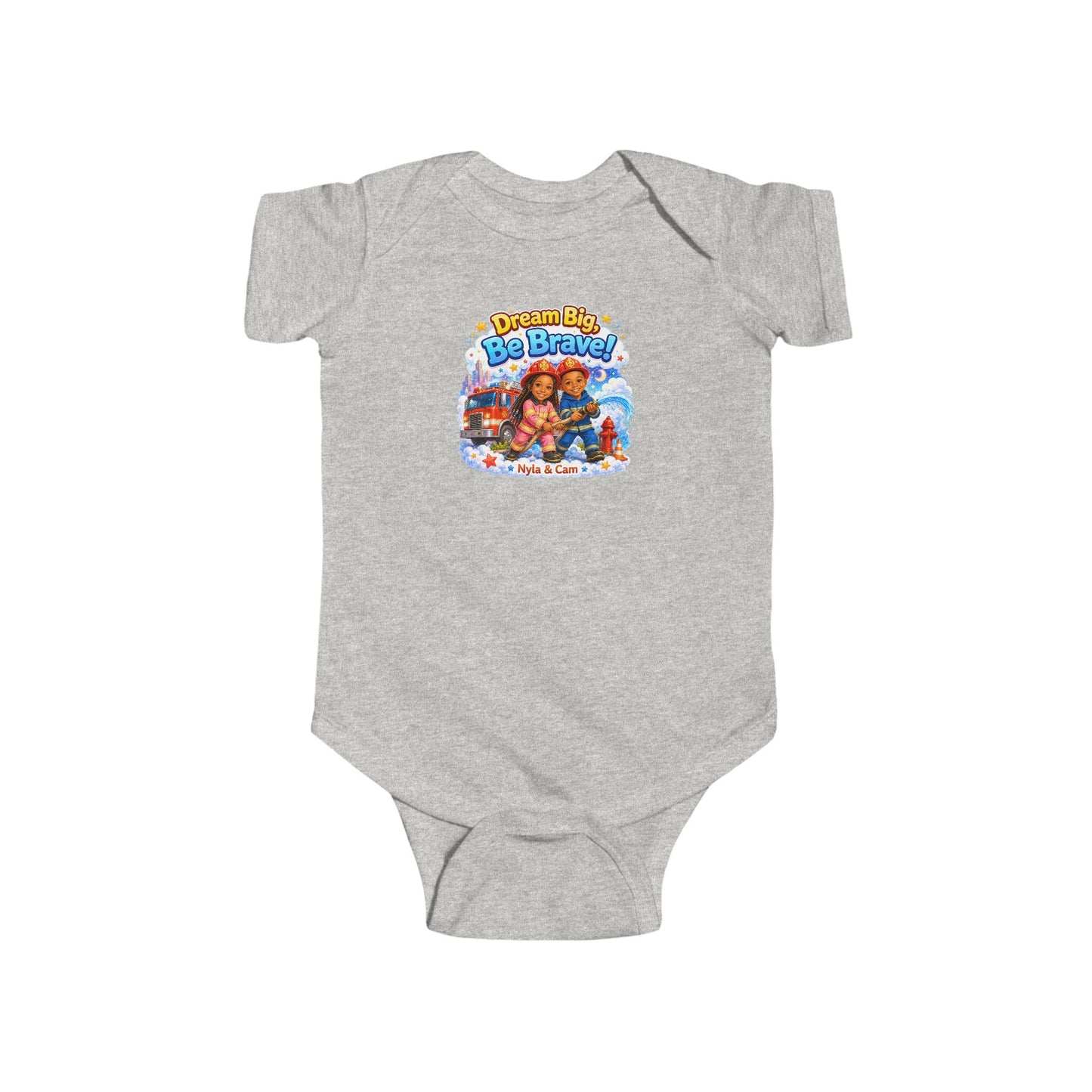 Dream Big Be Brave Bodysuit | Cute Kids Illustration, Colorful Characters