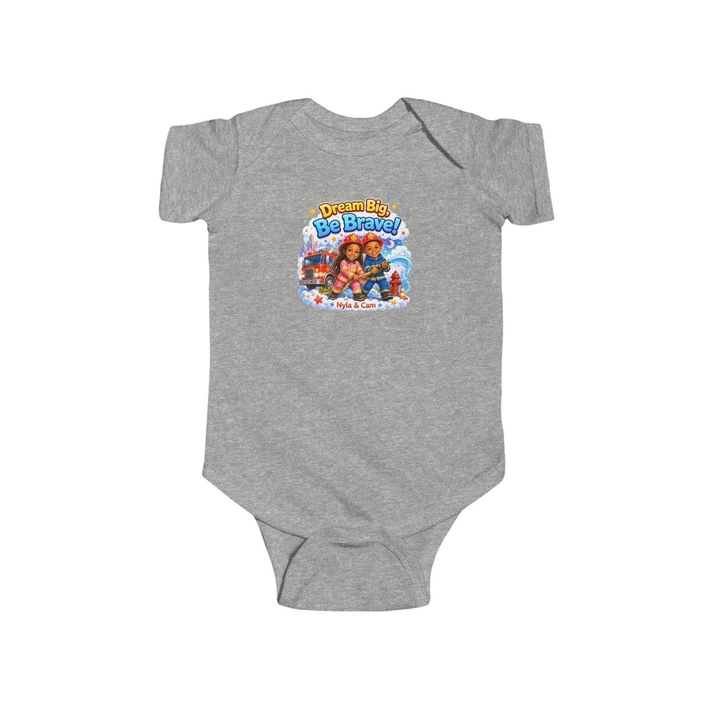 Dream Big Be Brave Bodysuit | Cute Kids Illustration, Colorful Characters