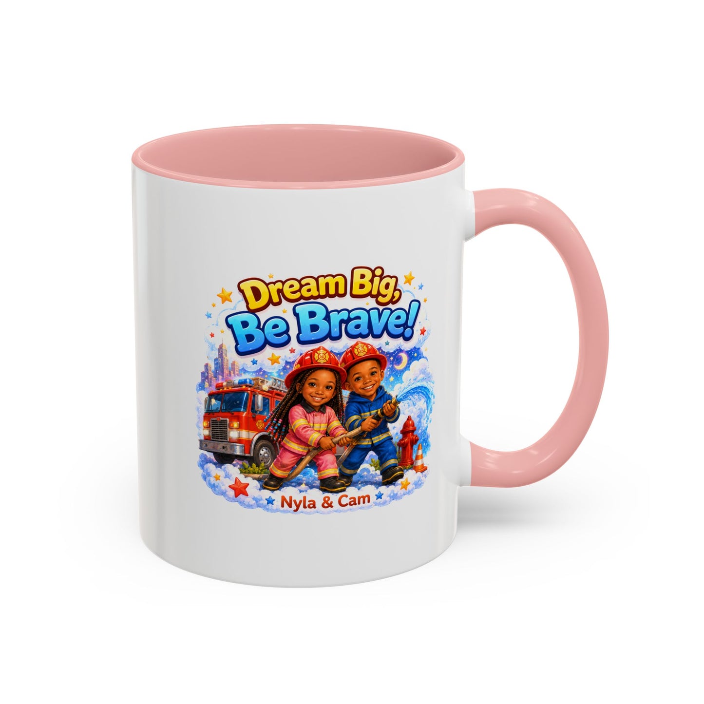 Dream Big Be Brave! Firefighter Kids Mug | Accent Coffee Mug
