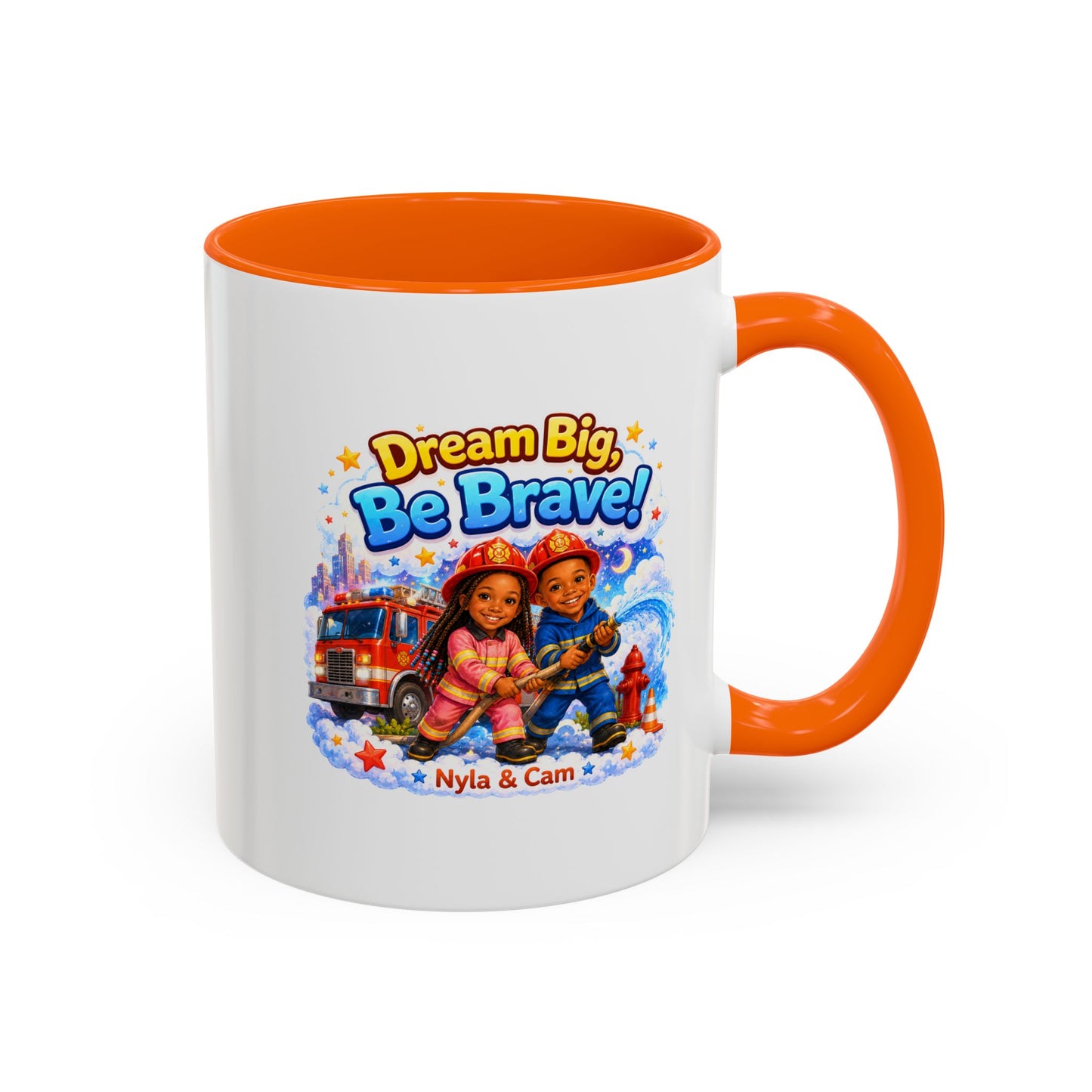 Dream Big Be Brave! Firefighter Kids Mug | Accent Coffee Mug