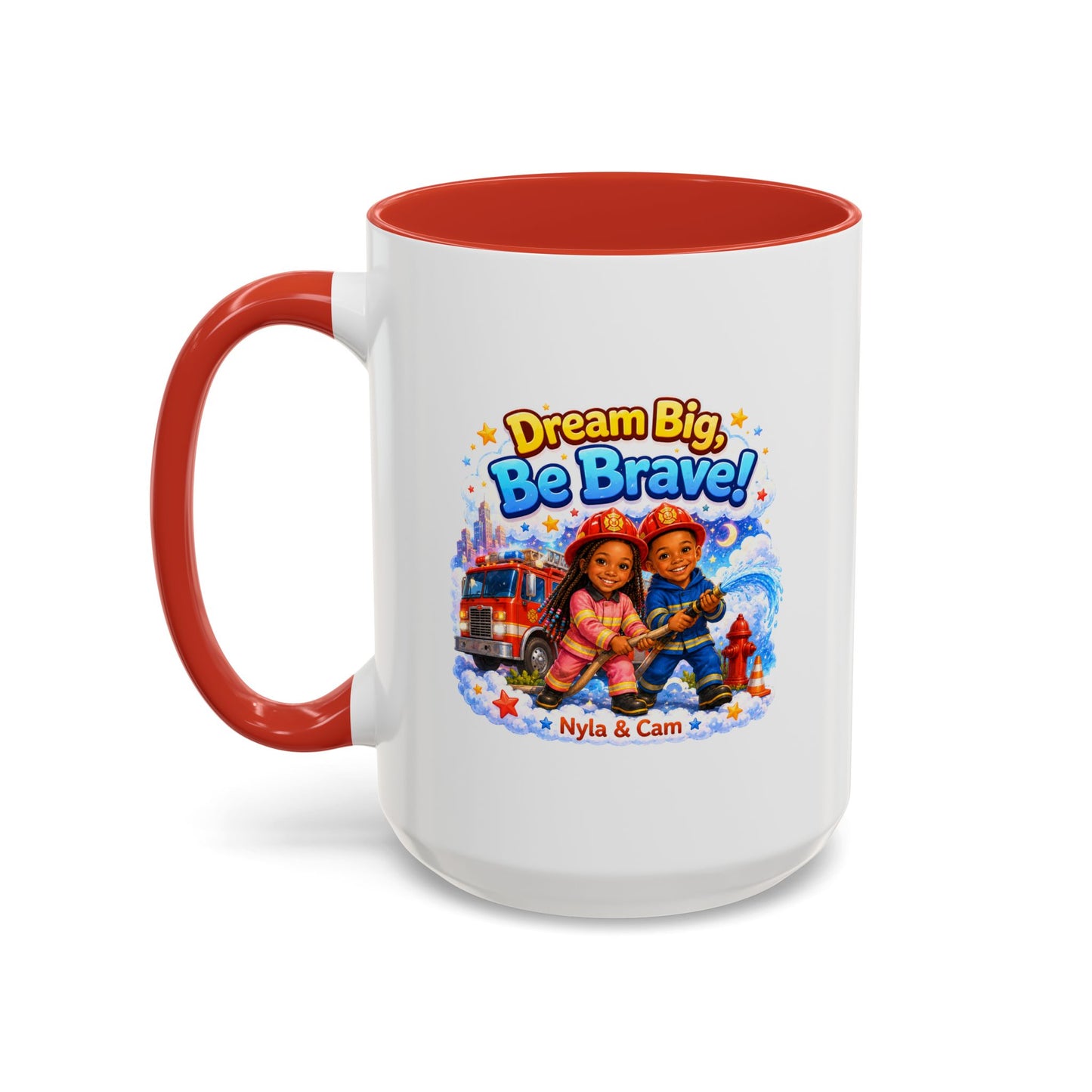 Dream Big Be Brave! Firefighter Kids Mug | Accent Coffee Mug