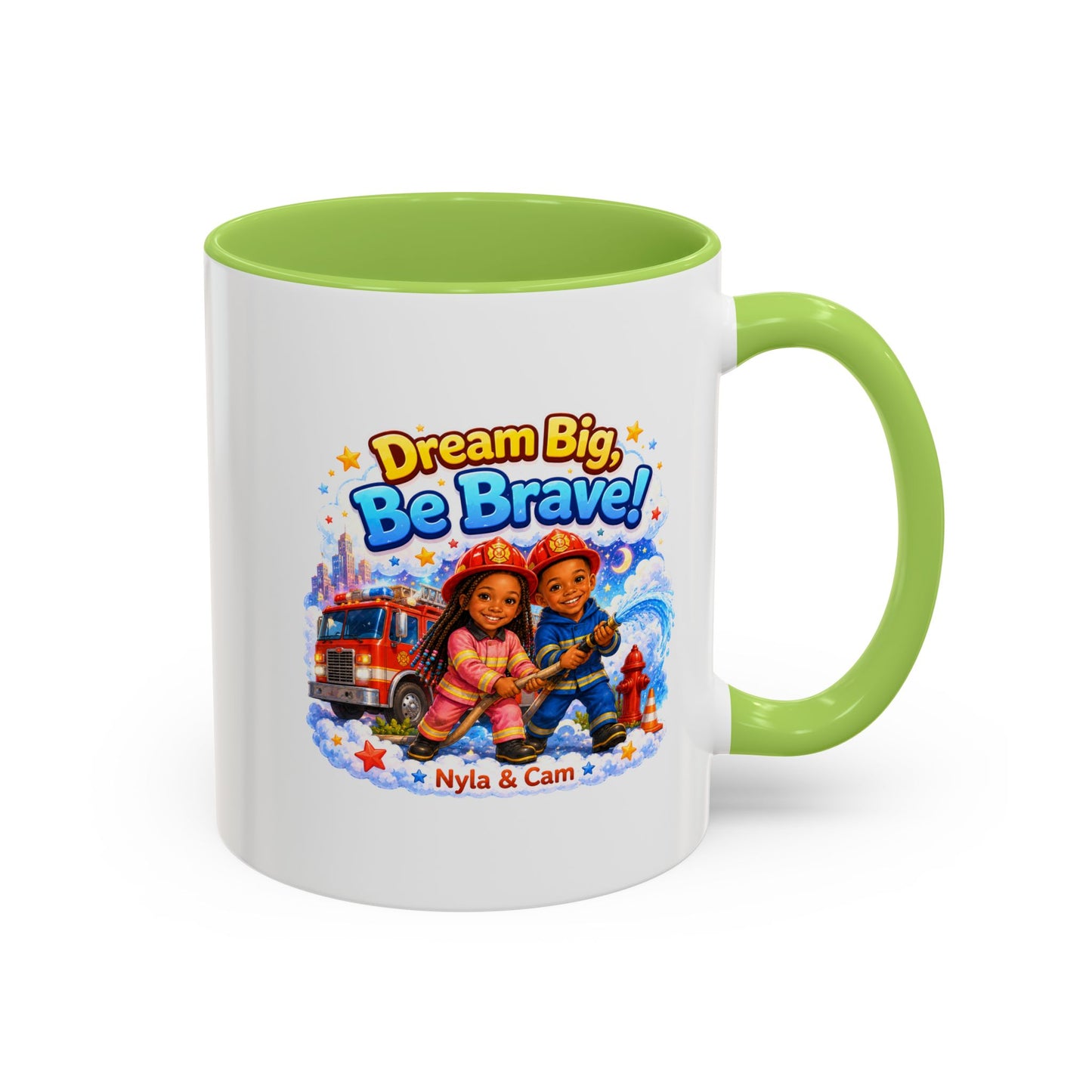 Dream Big Be Brave! Firefighter Kids Mug | Accent Coffee Mug