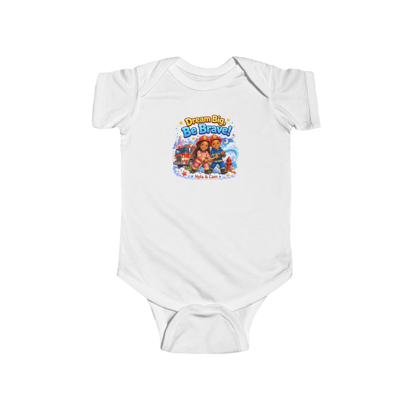 Dream Big Be Brave Bodysuit | Cute Kids Illustration, Colorful Characters