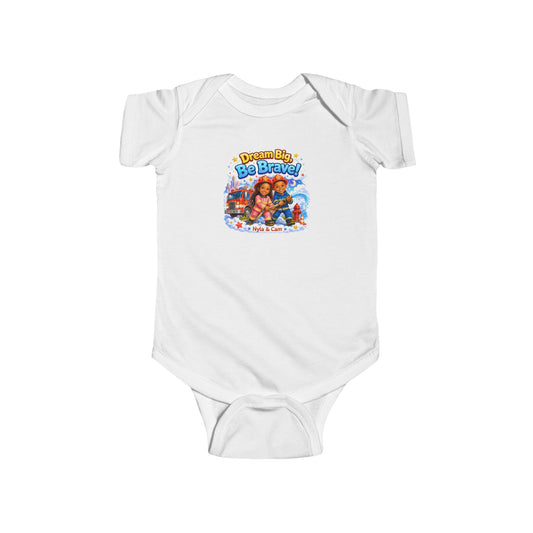 Dream Big Be Brave Bodysuit | Cute Kids Illustration, Colorful Characters