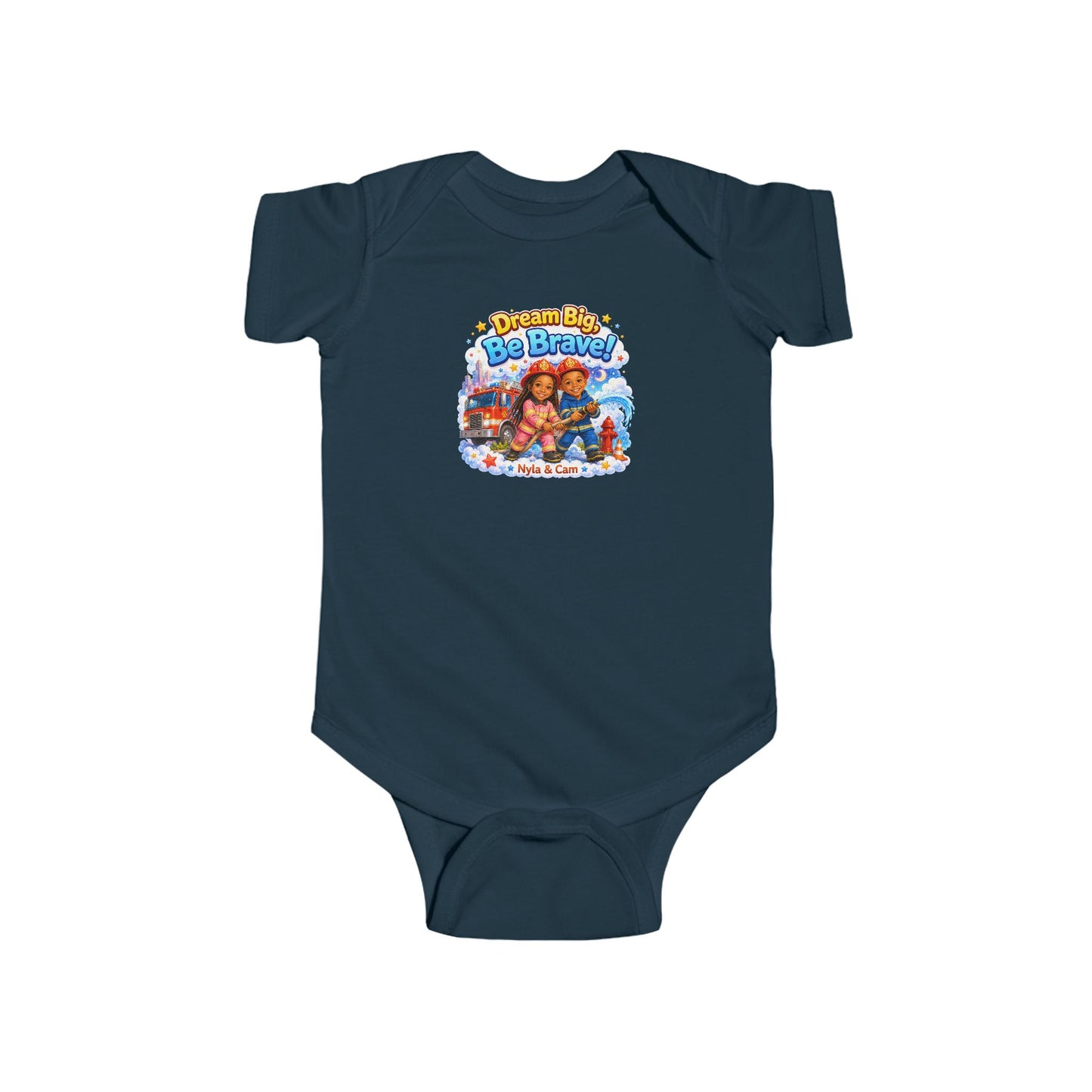Dream Big Be Brave Bodysuit | Cute Kids Illustration, Colorful Characters