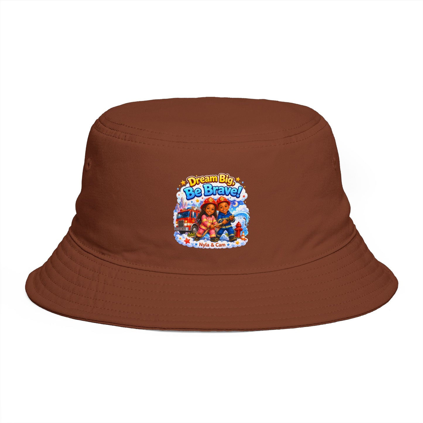 Dream Big Be Brave graphic Bucket Hat | Kids motivational illustration
