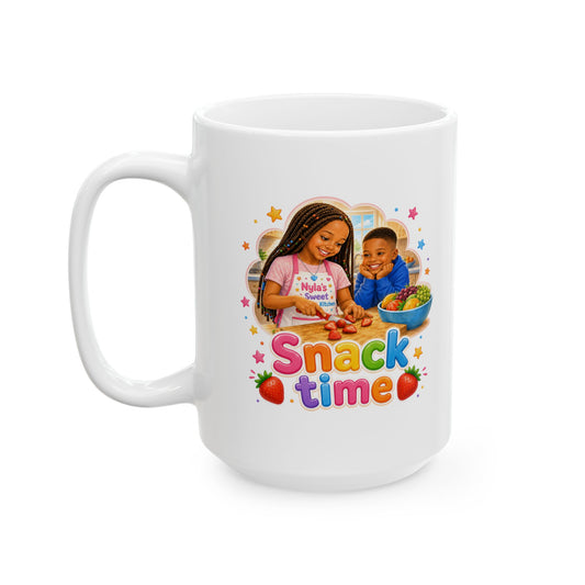 Kids Cooking Cartoon Chef Mug | Cute Kid Chef Illustration, Colorful Food Icons