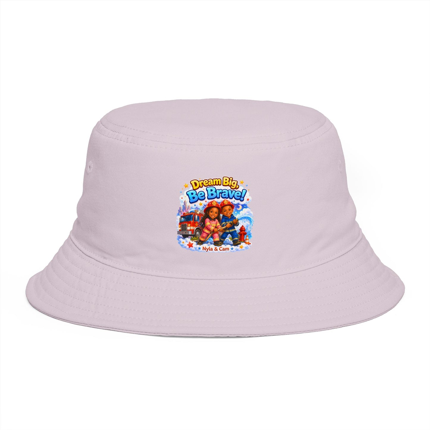 Dream Big Be Brave graphic Bucket Hat | Kids motivational illustration