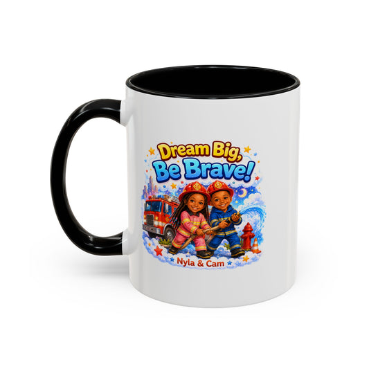 Dream Big Be Brave! Firefighter Kids Mug | Accent Coffee Mug