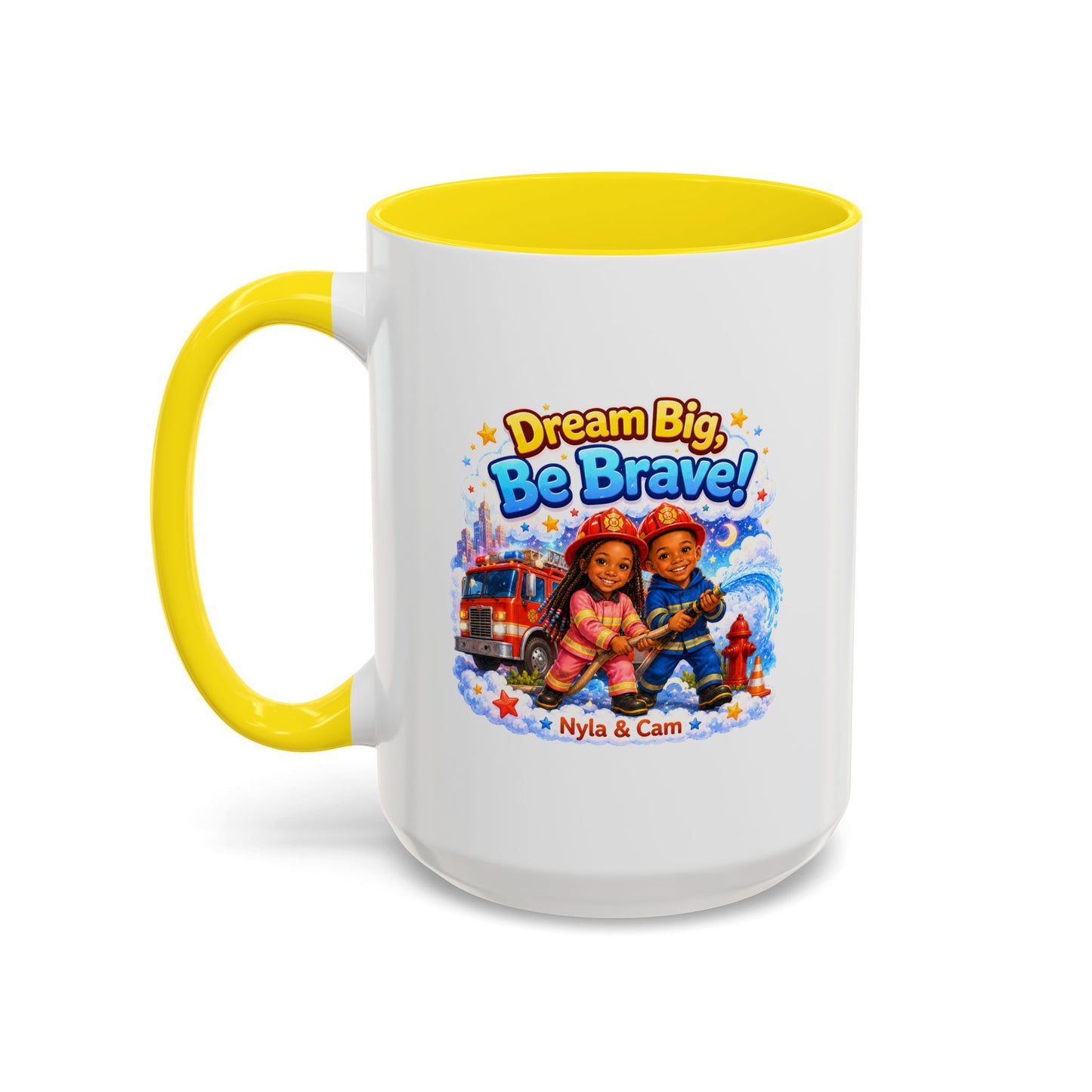 Dream Big Be Brave! Firefighter Kids Mug | Accent Coffee Mug