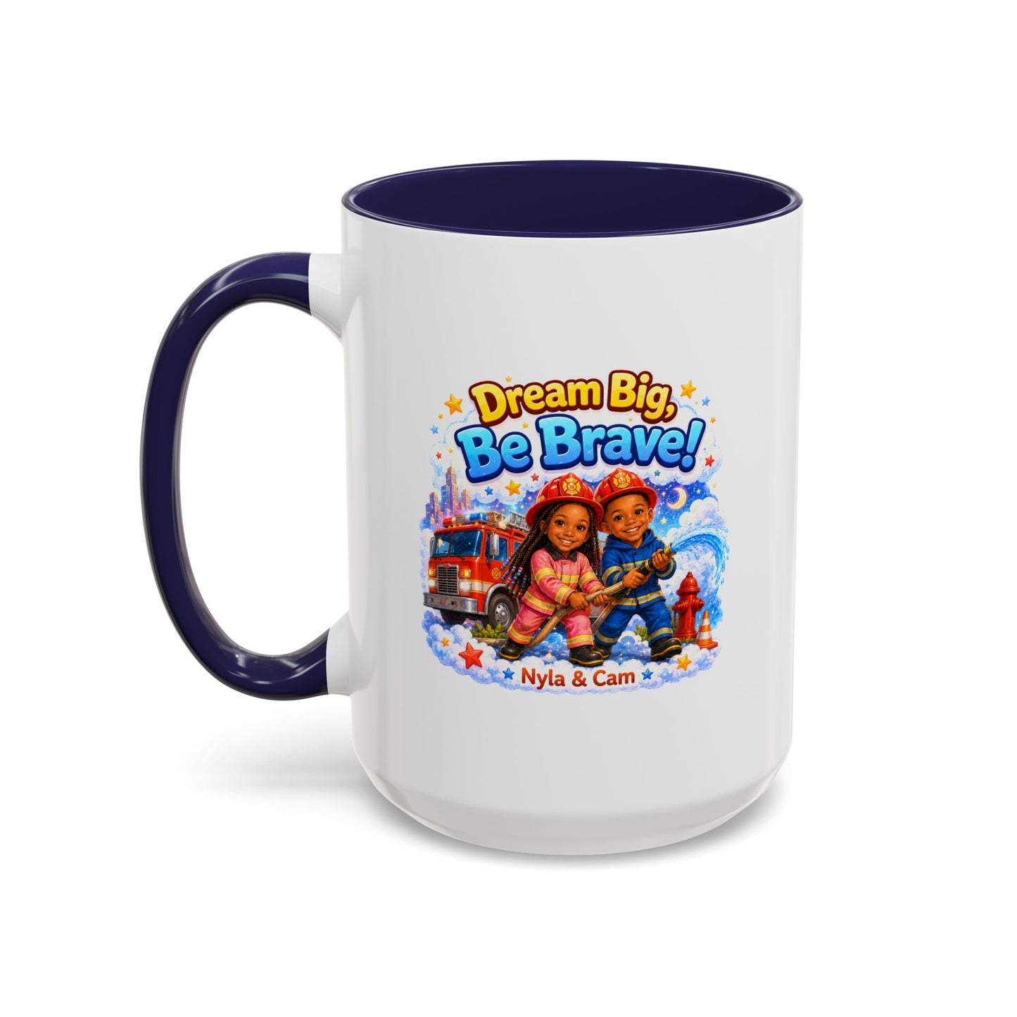 Dream Big Be Brave! Firefighter Kids Mug | Accent Coffee Mug