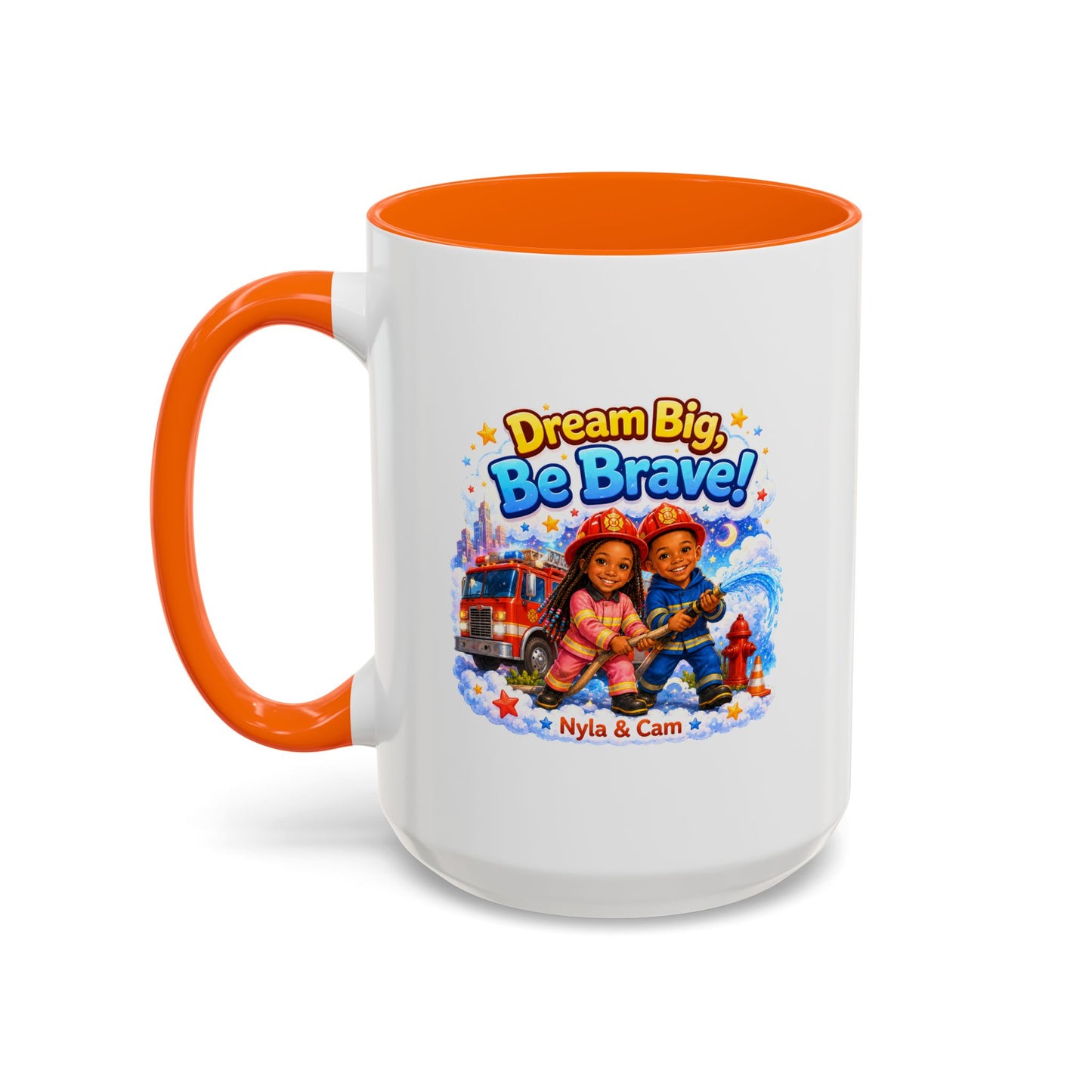 Dream Big Be Brave! Firefighter Kids Mug | Accent Coffee Mug