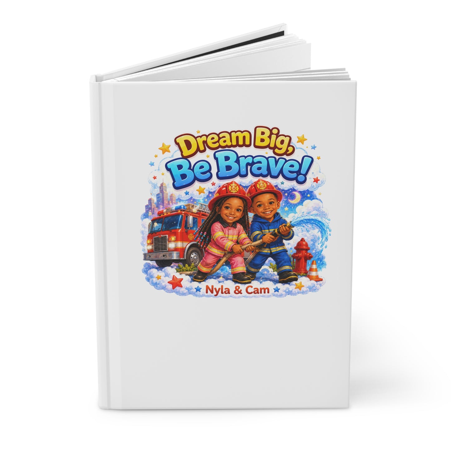 Dream Big Be Brave firefighter kids Hardcover Journal