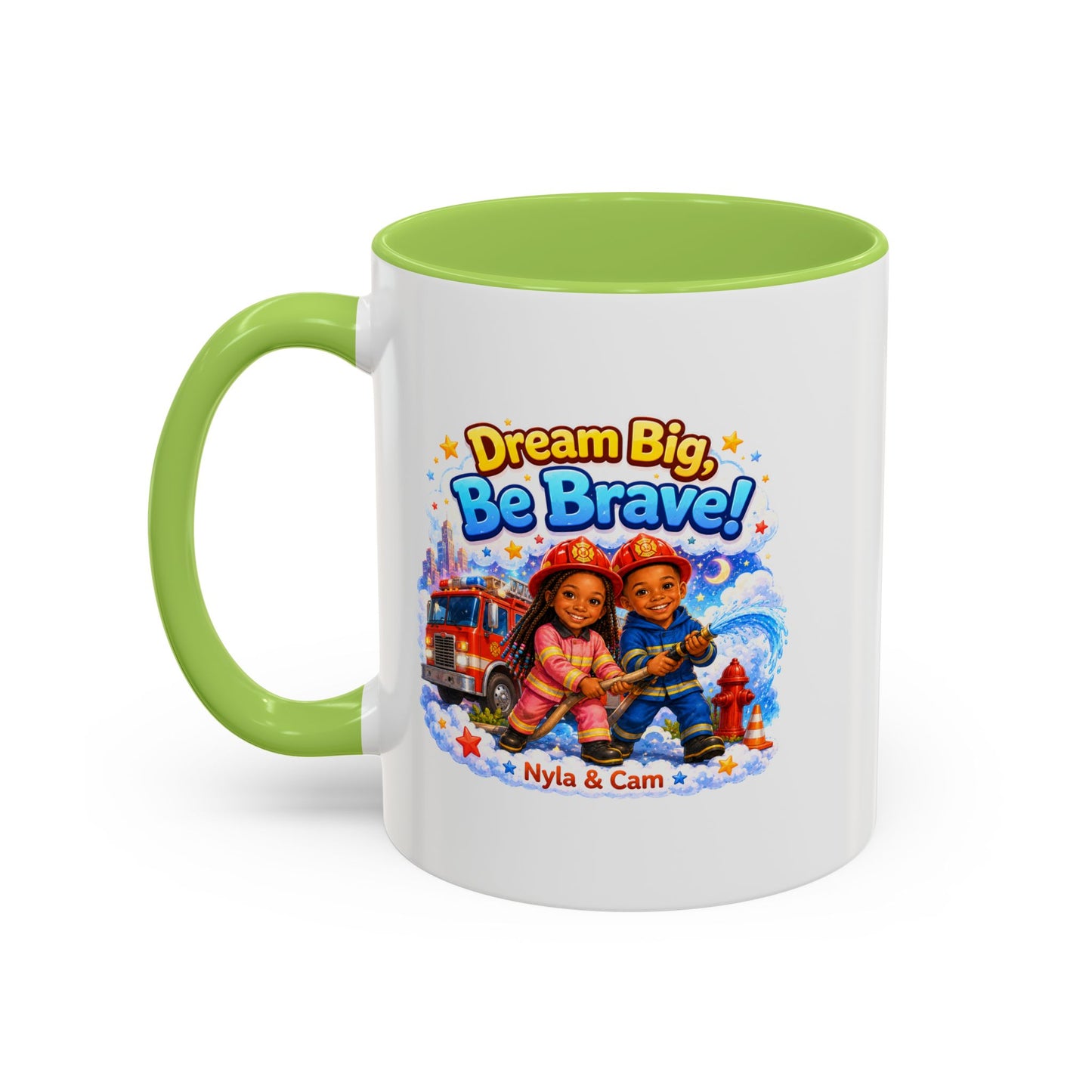 Dream Big Be Brave! Firefighter Kids Mug | Accent Coffee Mug