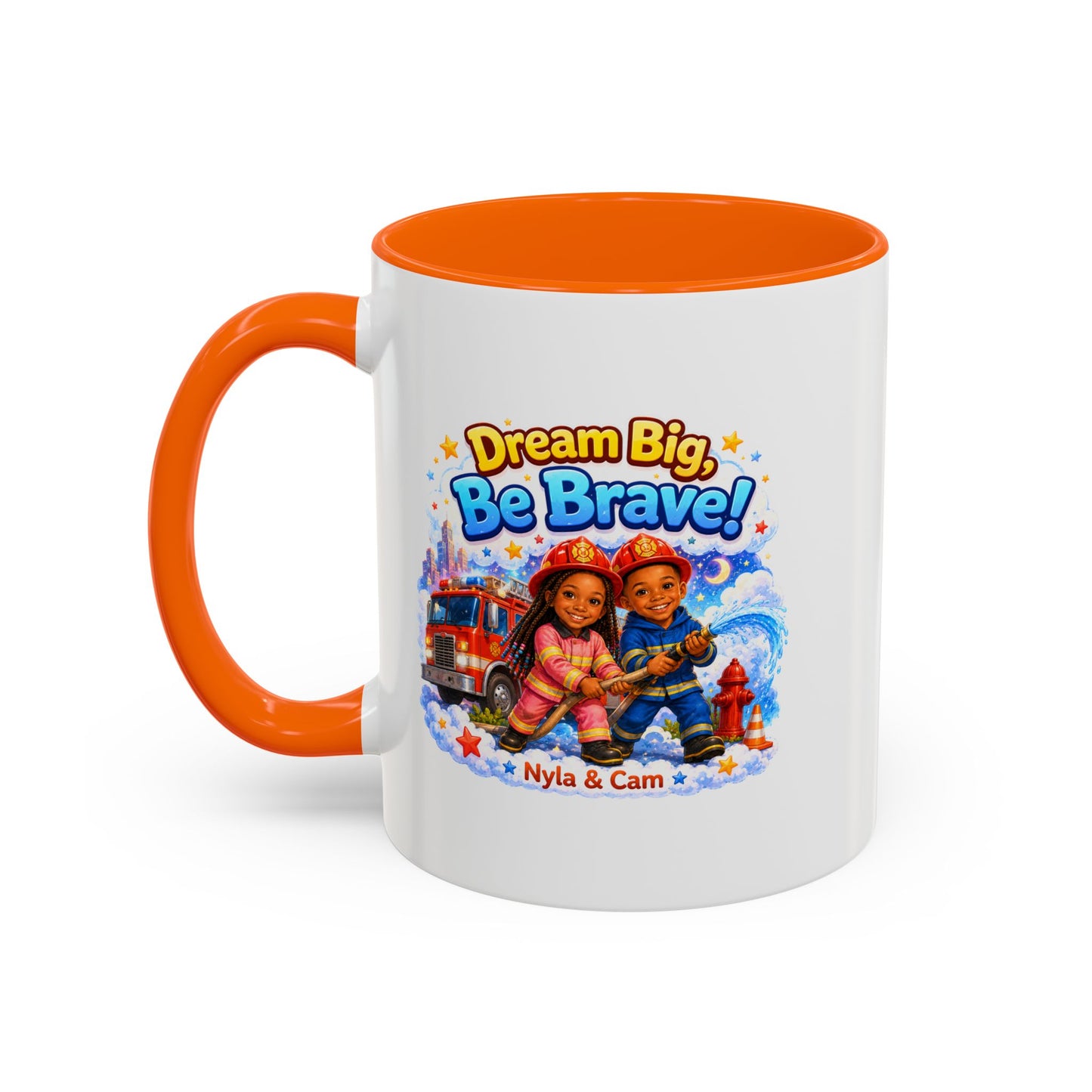 Dream Big Be Brave! Firefighter Kids Mug | Accent Coffee Mug
