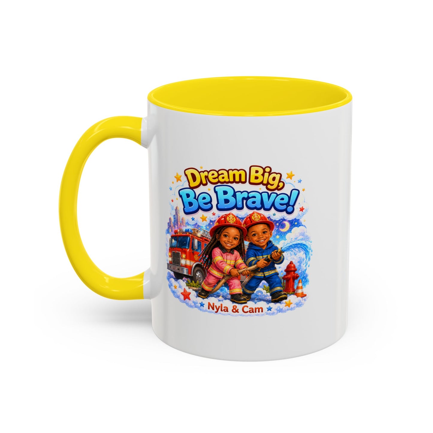 Dream Big Be Brave! Firefighter Kids Mug | Accent Coffee Mug