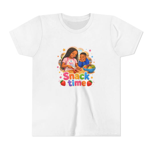 Snack Time Kids T-Shirt | Cute Kids Snack Graphic, Bright Cartoon Fruits