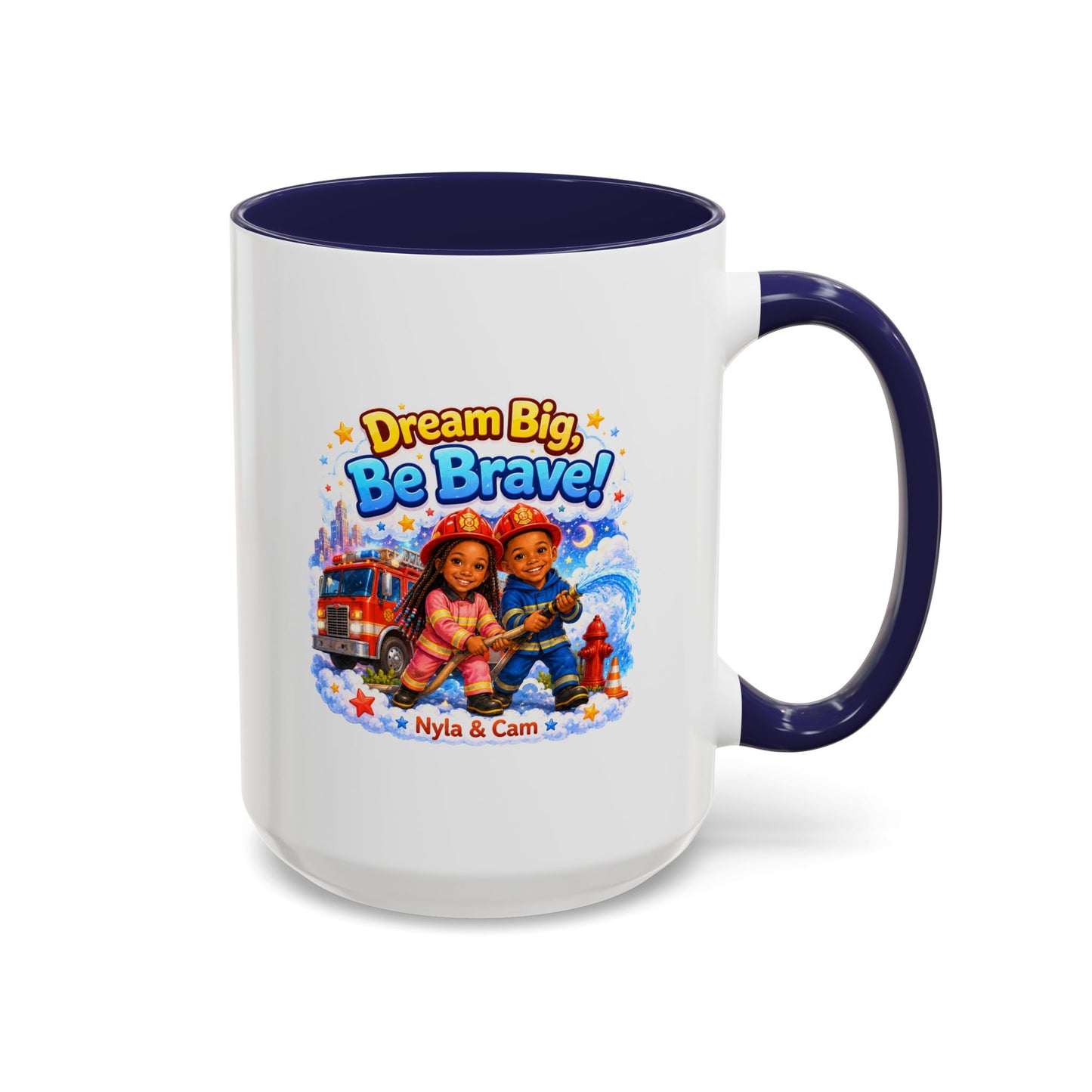 Dream Big Be Brave! Firefighter Kids Mug | Accent Coffee Mug