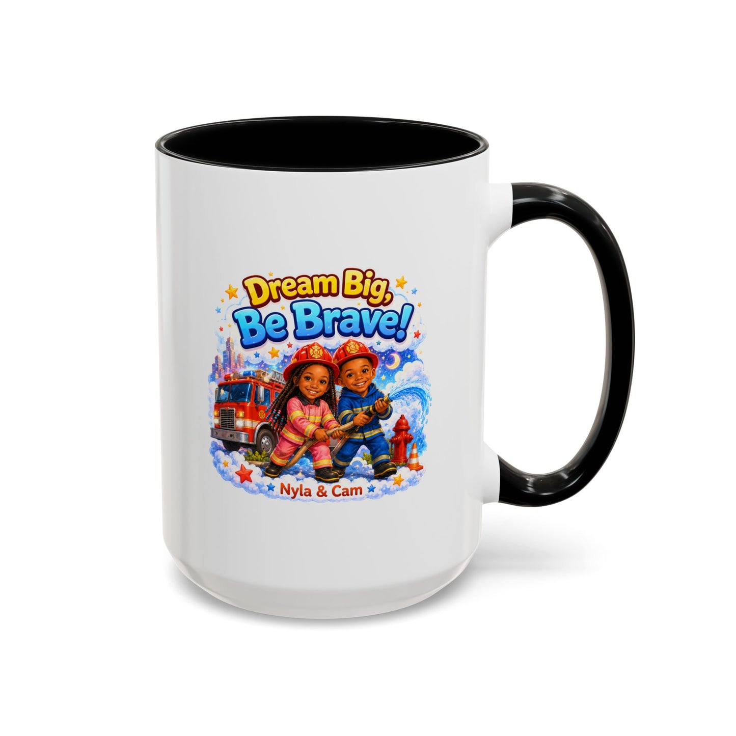 Dream Big Be Brave! Firefighter Kids Mug | Accent Coffee Mug