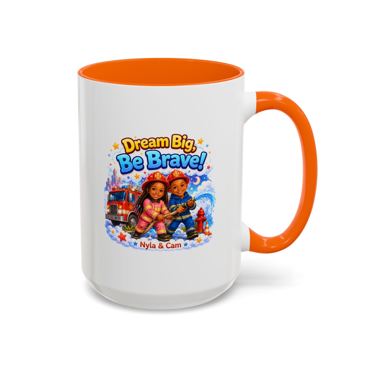 Dream Big Be Brave! Firefighter Kids Mug | Accent Coffee Mug
