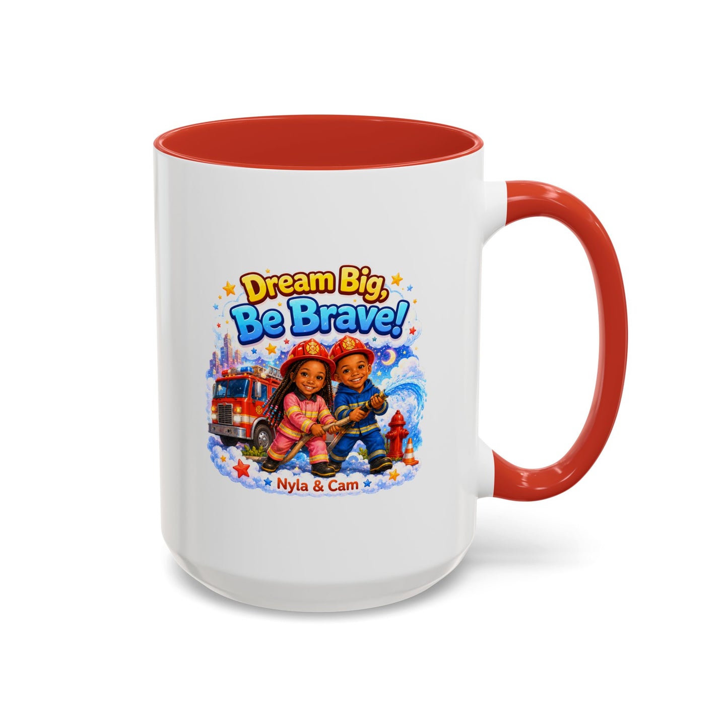 Dream Big Be Brave! Firefighter Kids Mug | Accent Coffee Mug