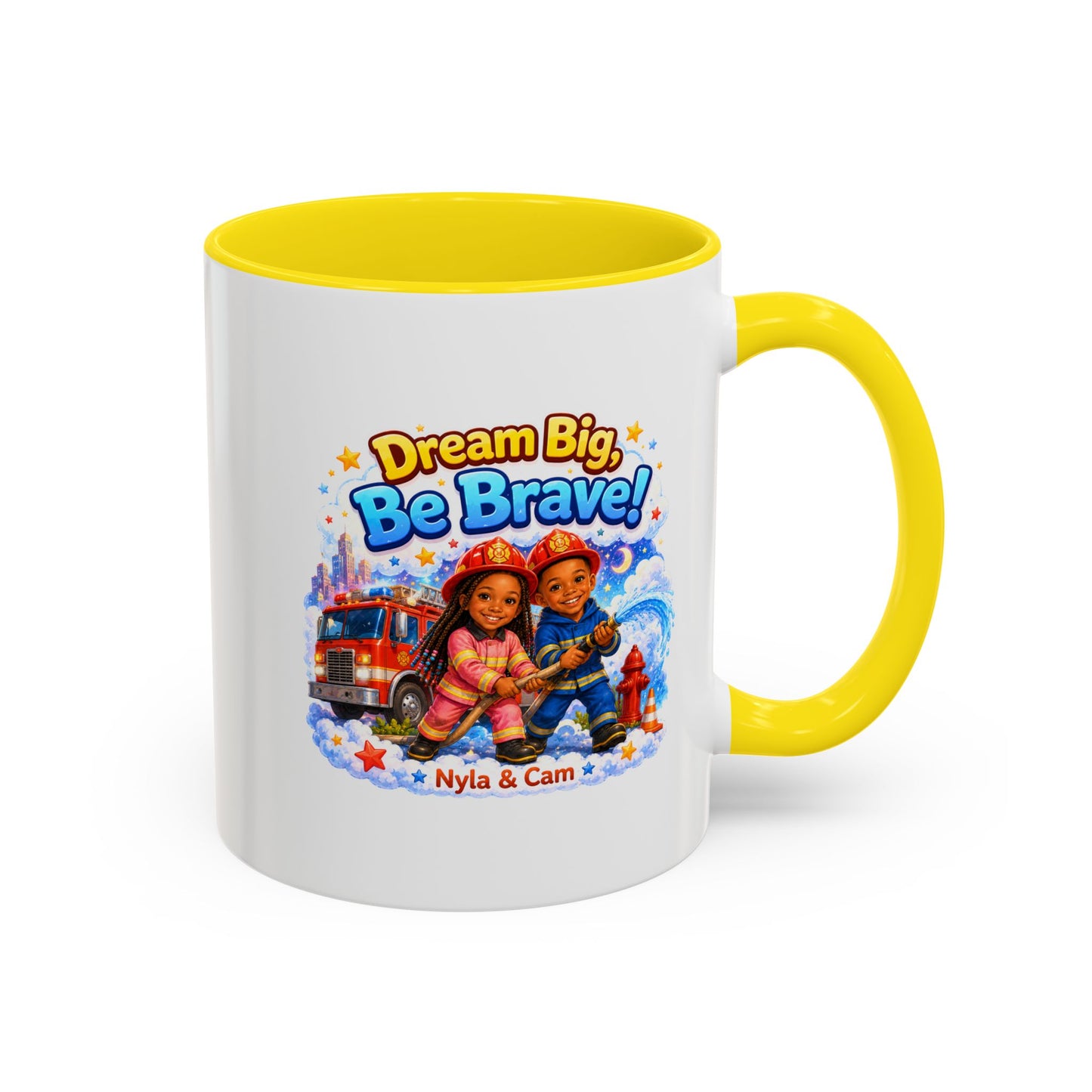 Dream Big Be Brave! Firefighter Kids Mug | Accent Coffee Mug