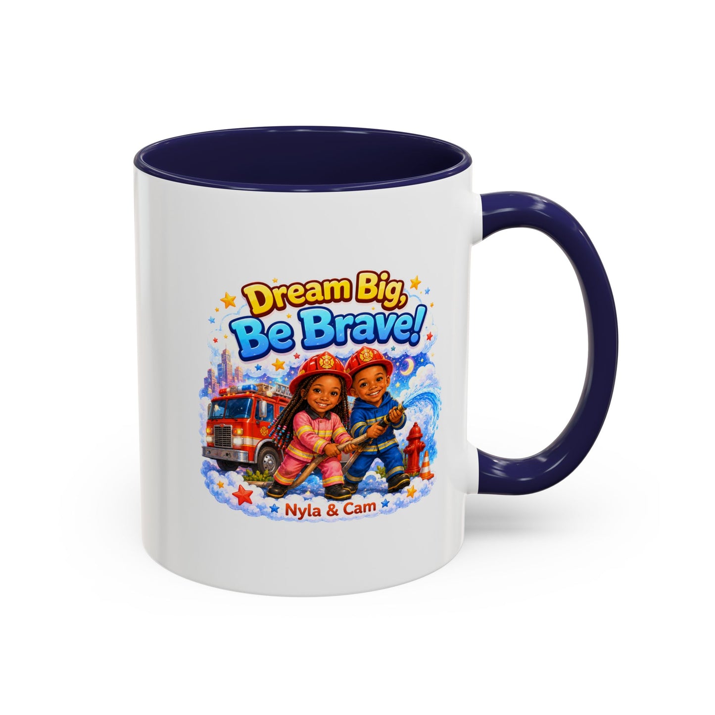 Dream Big Be Brave! Firefighter Kids Mug | Accent Coffee Mug