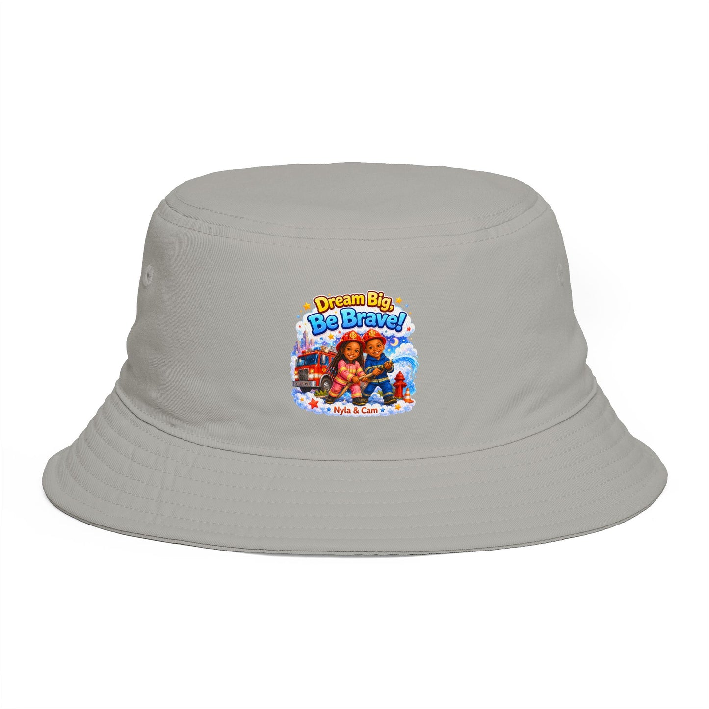 Dream Big Be Brave graphic Bucket Hat | Kids motivational illustration