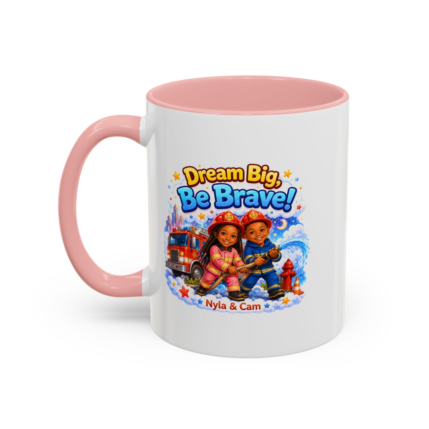 Dream Big Be Brave! Firefighter Kids Mug | Accent Coffee Mug