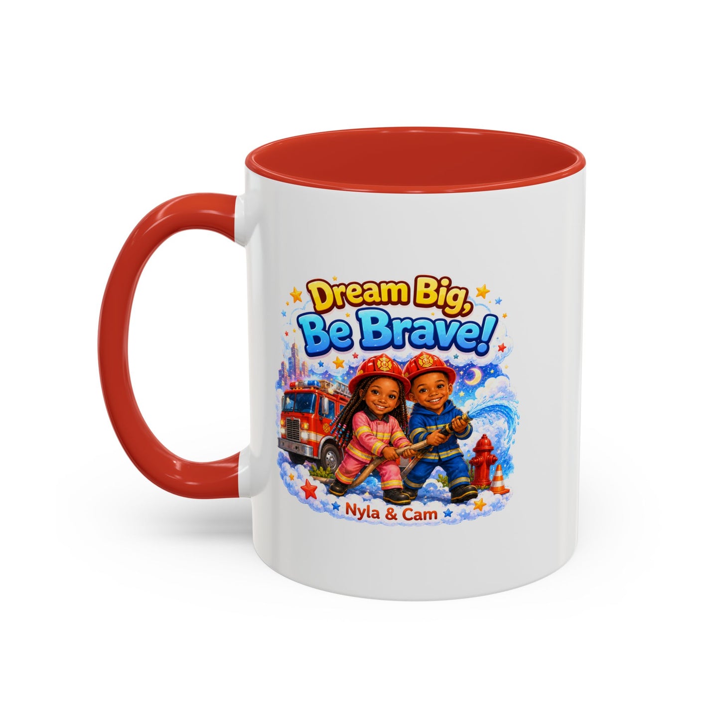 Dream Big Be Brave! Firefighter Kids Mug | Accent Coffee Mug