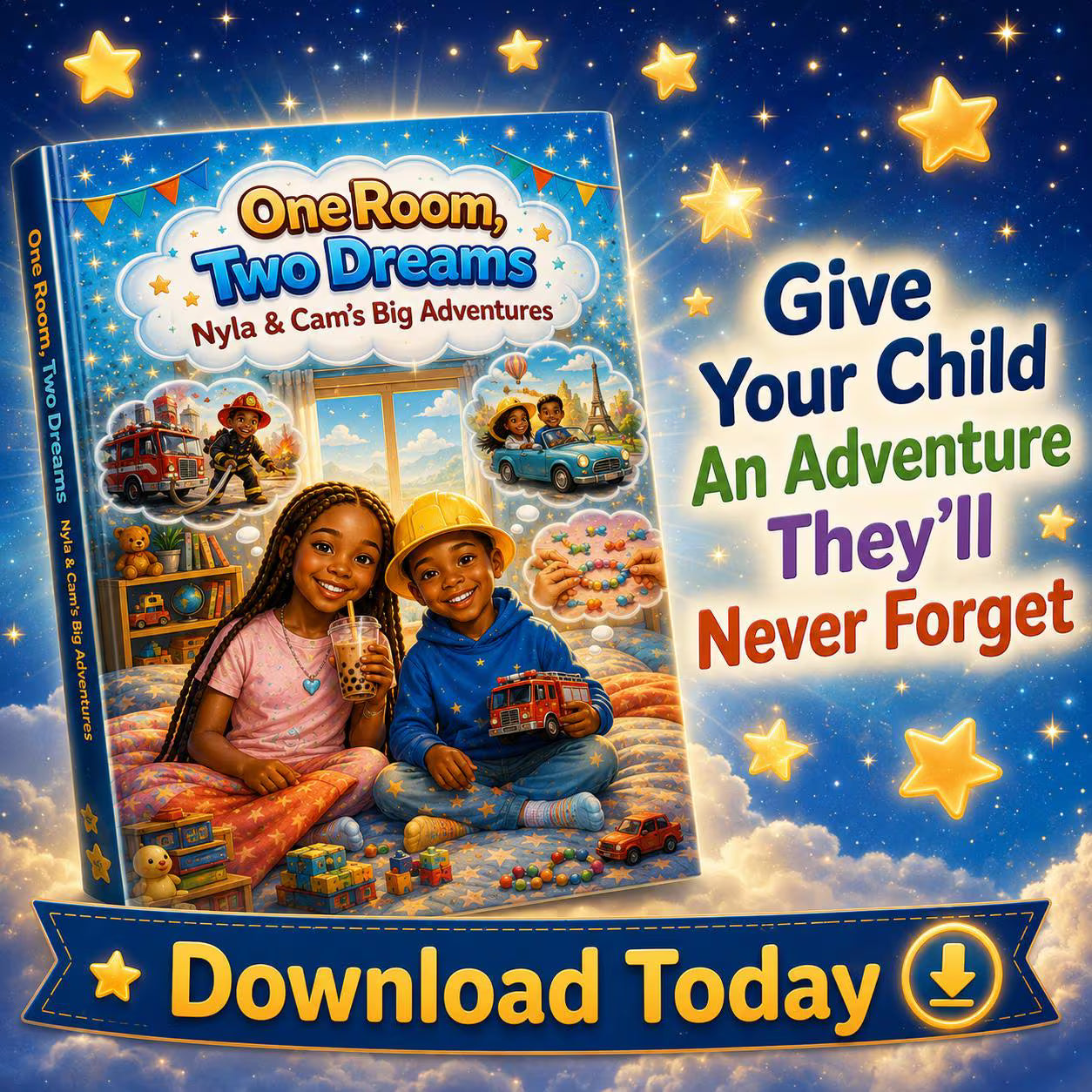 Children's Adventure Storybook: Nyla & Cam's Big Dreams (Digital Download PDF)